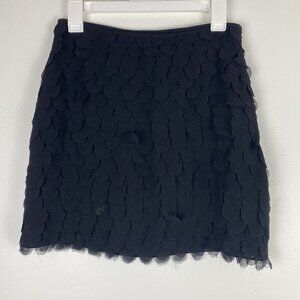 Search for Sanity Women's Scalloped Skirt Size 2 Black Mini